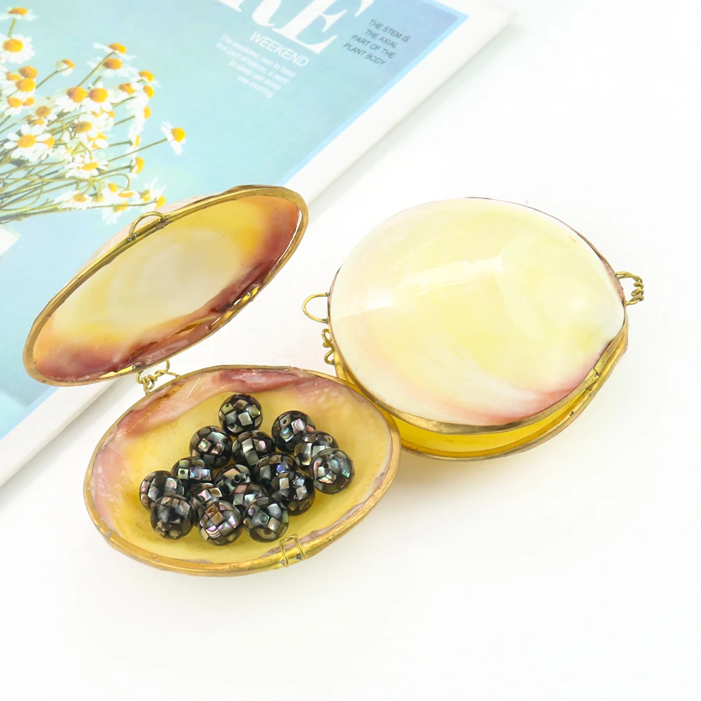 Шкатулка для ювелирных изделий из натуральной ракушки 1 шт. | Дом и сад