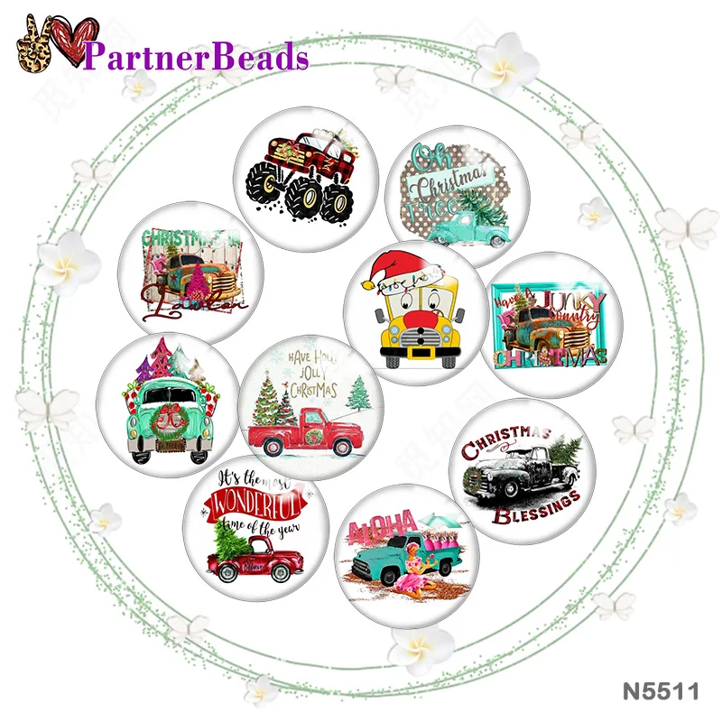 

Рождественское изображение автомобиля, печать, металлическая кнопка «сделай сам», аксессуары, подходит к сумке, шляпе, одежде, обуви N5511