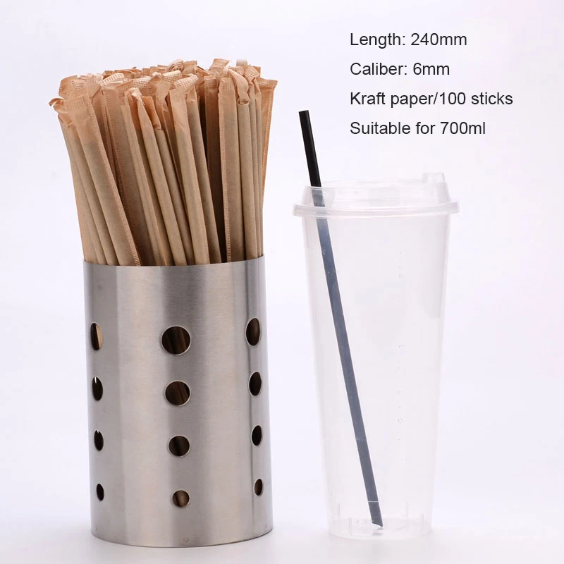 100 шт. удлиненные тонкие трубочки для молока и чая | Дом сад