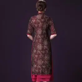 2020 винтажное женское платье со стоячим воротником и длинным рукавом в китайском