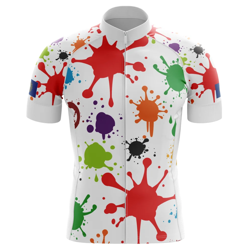 

HIRBGOD 2020 New Hampshire Bike Shirt White Short Sleeve Graffiti Cycling Jersey Moisture Wicking Summer Bicycle Wear,TYZ370-01