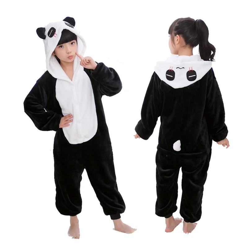Panda Kigurumi/Детские пижамы для мальчиков и девочек; пижамы с единорогом; детские пижамы; комплект одежды для сна с животными; зимние комбинезоны; пижамы для детей - Цвет: Panda