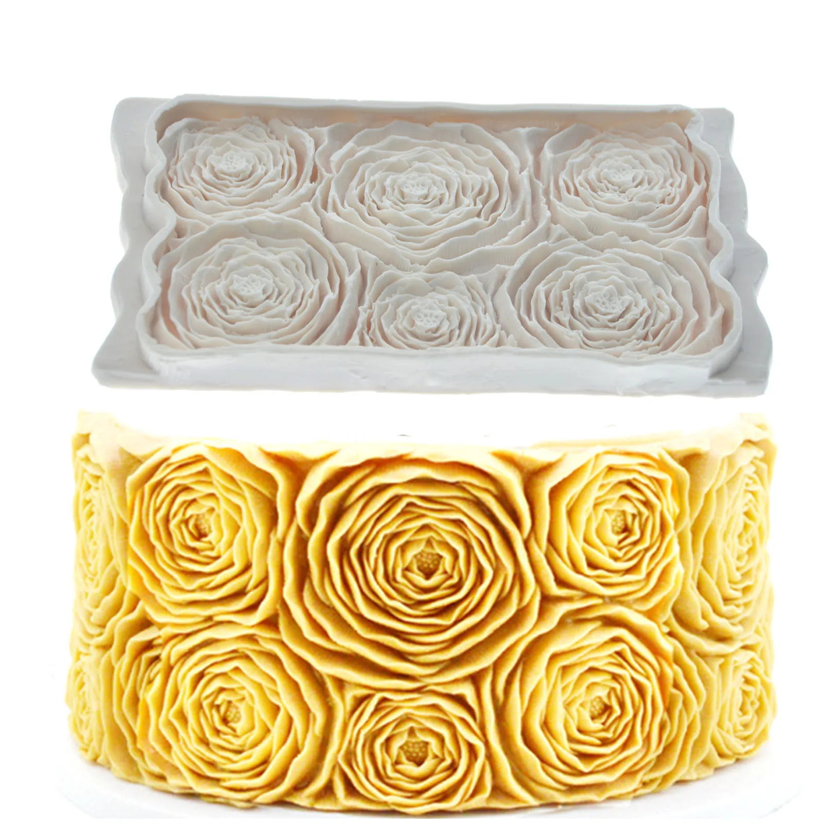 3D Розочка форма цветок Силиконовая Форма торт кайма для мастики украшения в виде