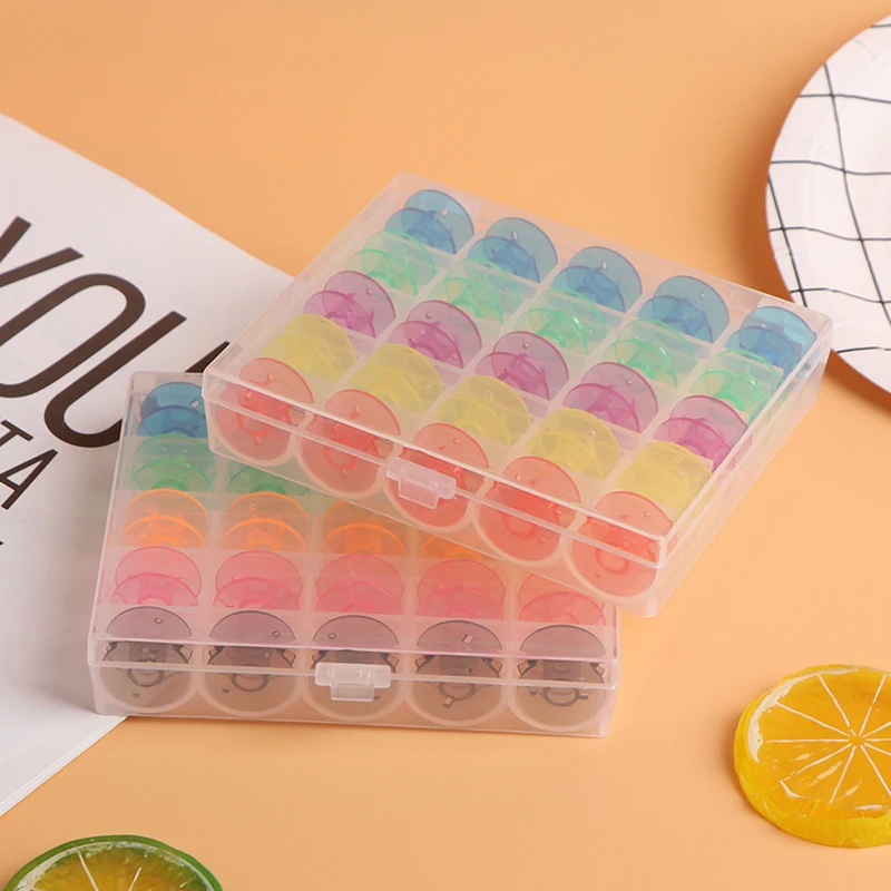 25 шт./компл. набор шпулек Стандартный красочный пластиковый контейнер для