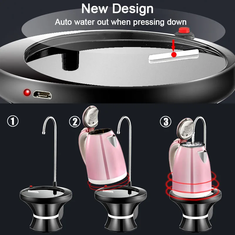 Электрический автоматический диспенсер для воды 1500mAh USB Перезаряжаемый насос