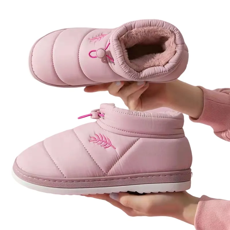 

2021 Autumn Winter New Couple Plush Down Shoes Women Warm Short Boots Casual Large Size Women botas de mujer