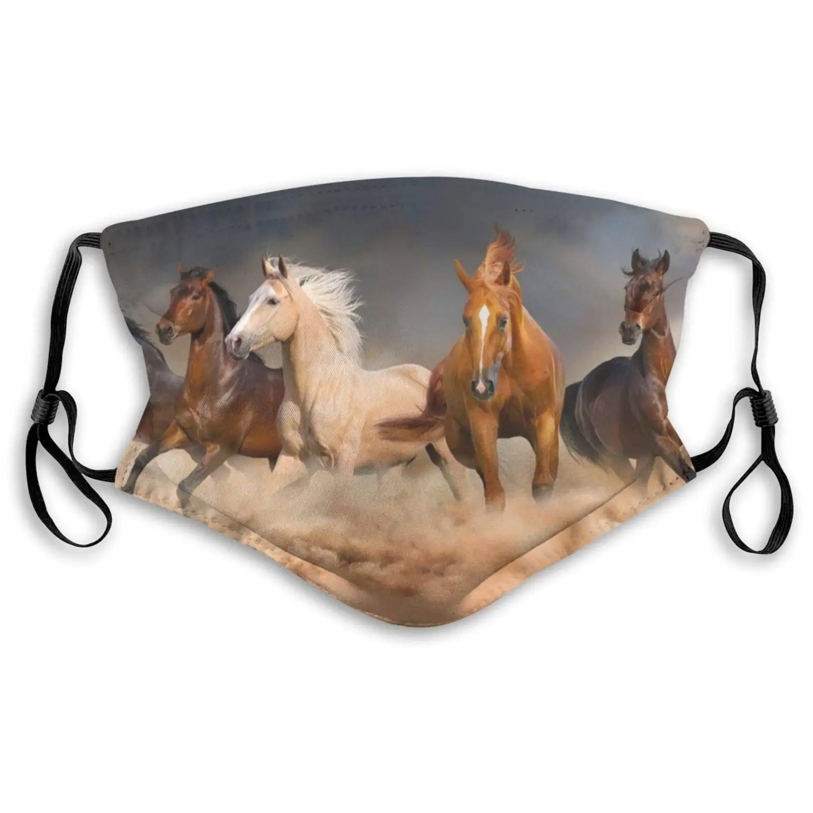 

Ветрозащитная маска унисекс из губчатого фильтра с принтом, беговые лошади, Юго-Западная, закрывающая рот маска для женщин, многоразовая ма...
