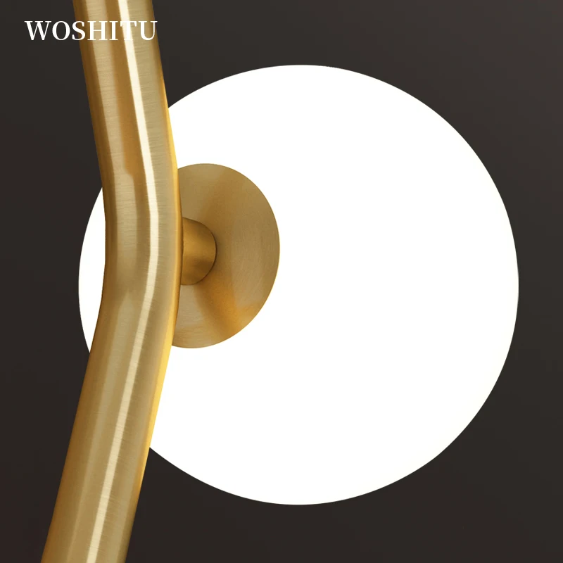 

Gold Wall Lamp Bathroom Make Up Mirror Light Nordic Bedroom Bedside Lamp Living Room Home Decoration Glass Ball Wall Scones G9