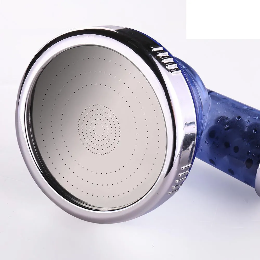 

High Turbo Pressure Shower Head With Button 3 Modes Adjustable Shower Head Negative Ionic Filtration Hand Water Saving Filter