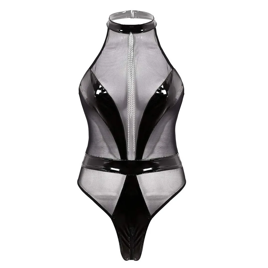 Сексуальный женский комбинезон с лямкой на шее пуш-ап молнии открытой спиной