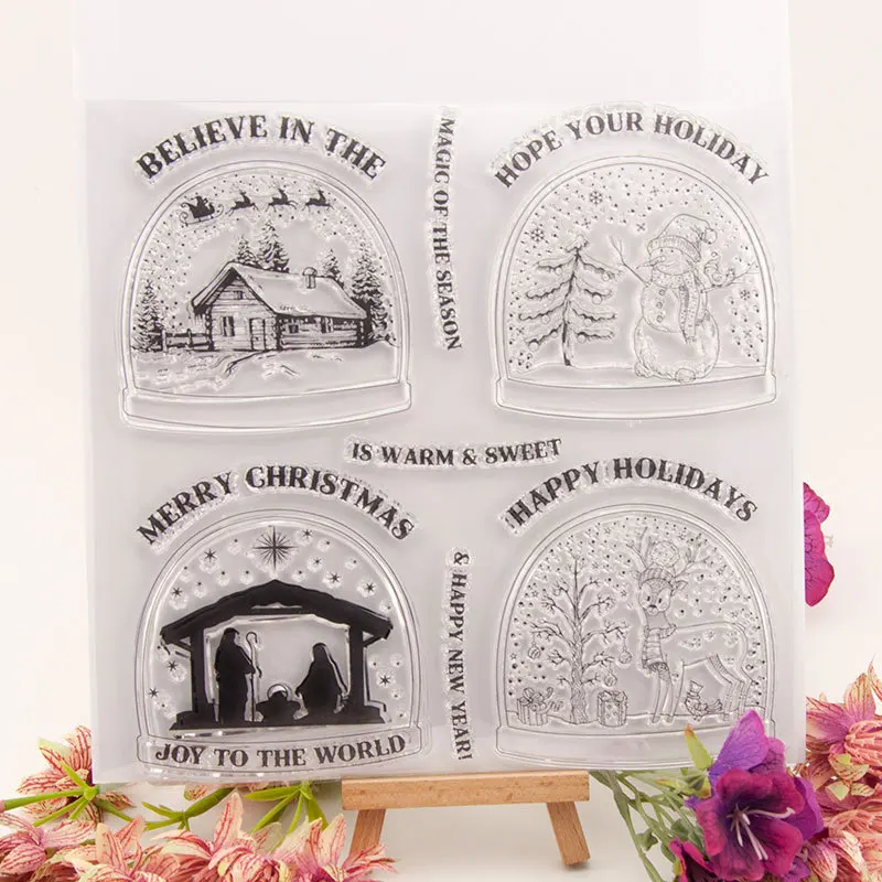 Рождественские металлические Вырубные штампы или прозрачный штамп для