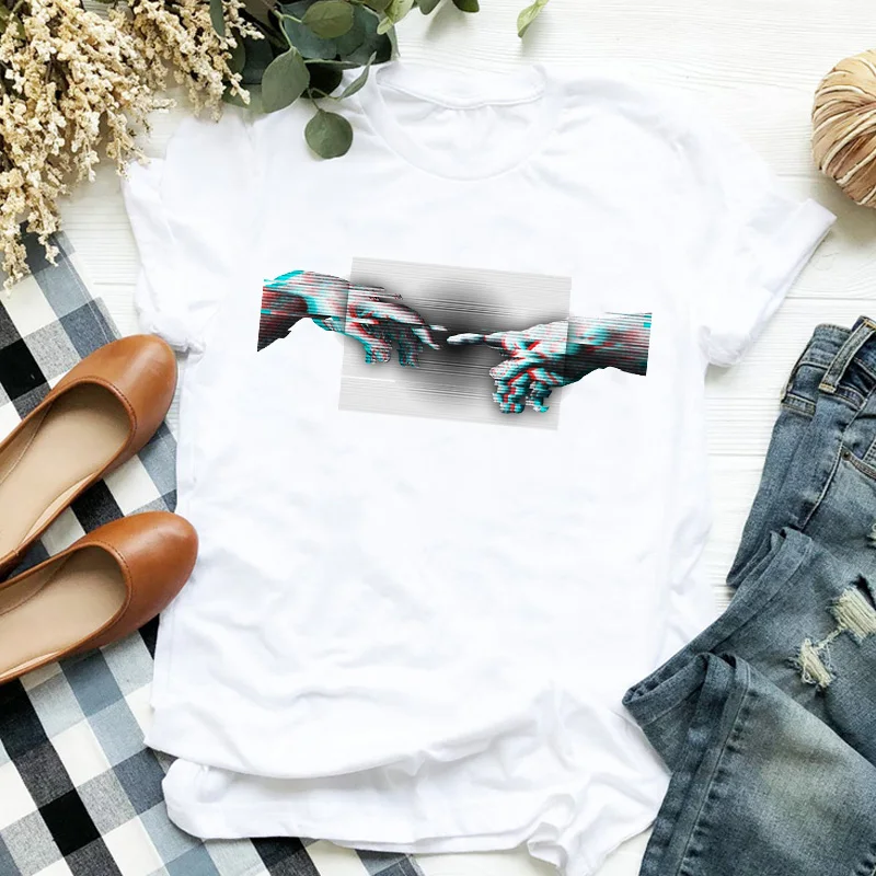 Женская футболка с милым принтом Kawaii на лето и осень женская графическим