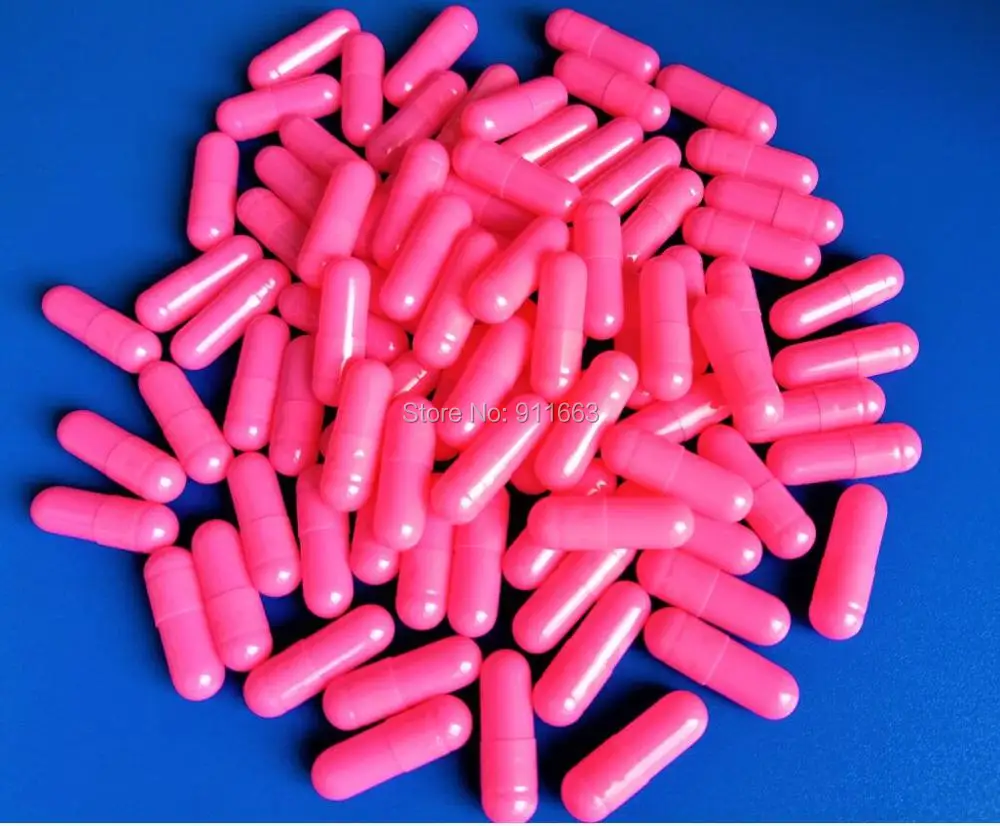 0 #1000 шт! Темно-розово-темно-розовые цветные твердые желатиновые пустые капсулы