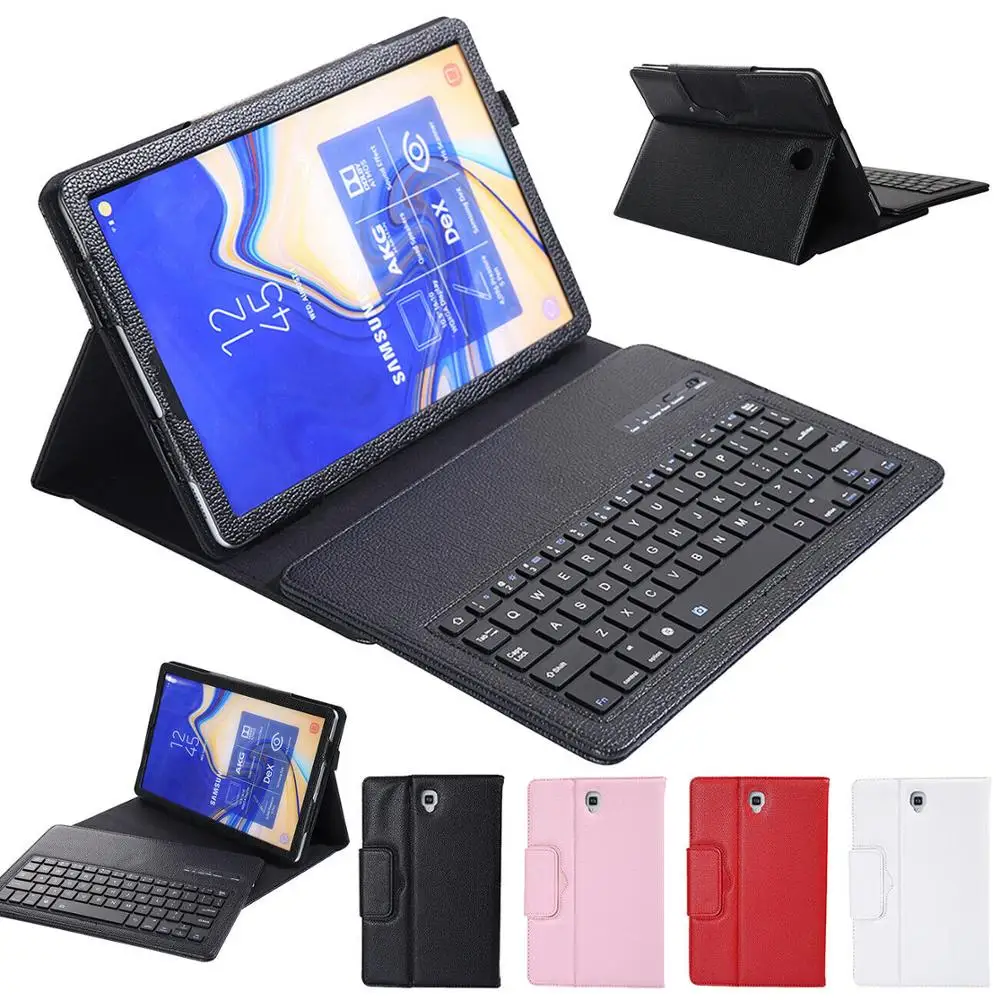 Чехол с беспроводной клавиатурой и Bluetooth для Samsung Galaxy Tab A A2 10 5 дюйма T590 T595 кожаный
