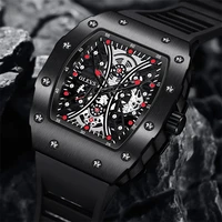 2021 tonneau watch for men top brand luxury military rubber quartz watch man clock fashion quartz wristwatch men reloj hombre