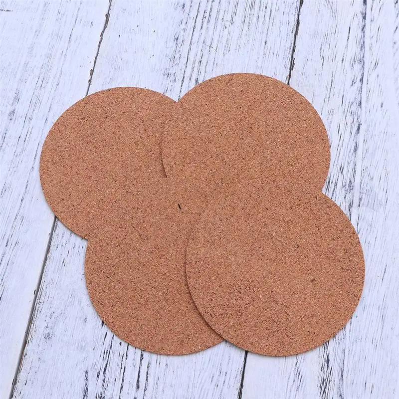 Самоклеящиеся подставки из пробки 20 шт. круглые для чашек пробковые подставок