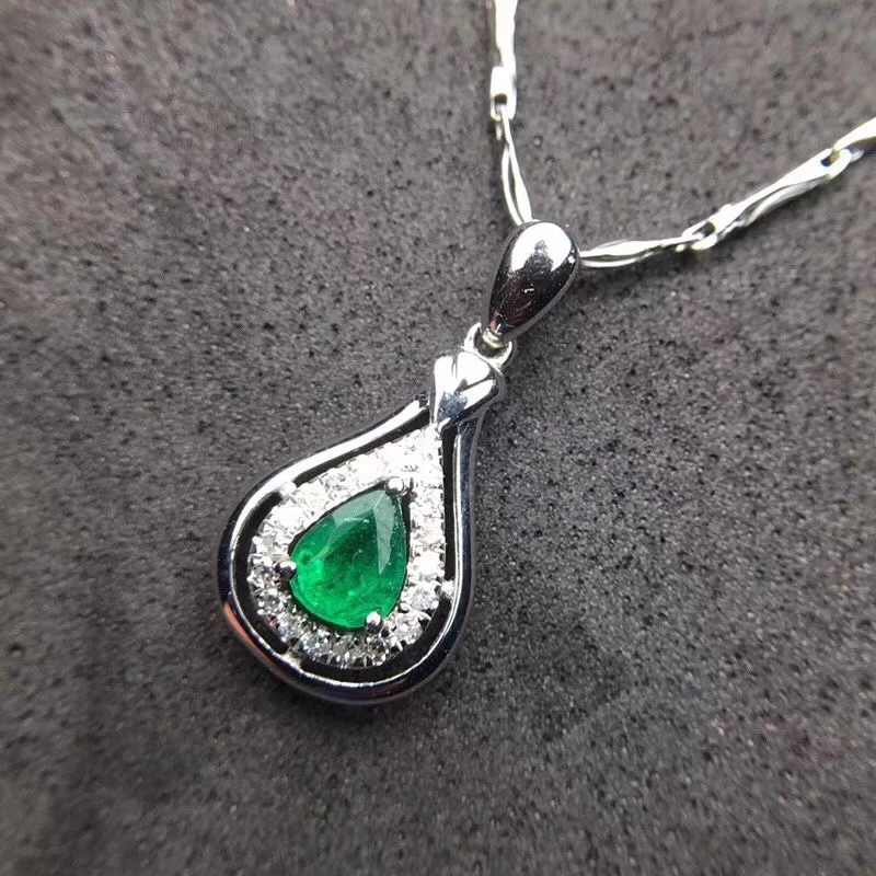 

Женская подвеска из серебра 925 пробы, с зеленым изумрудом