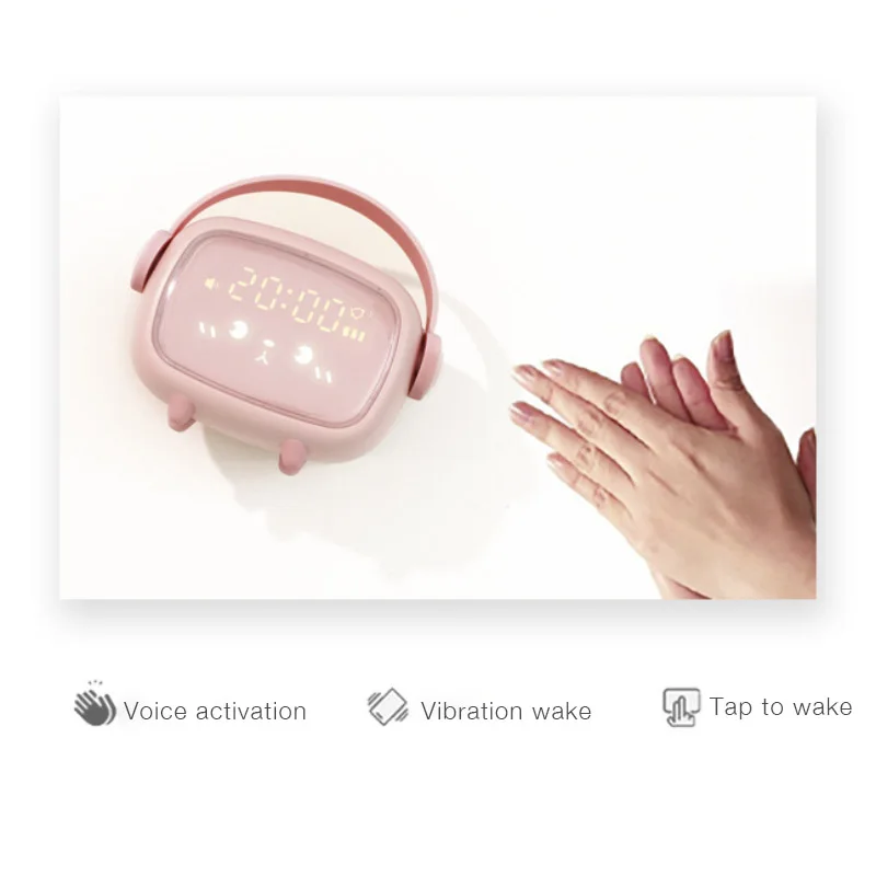 Умный ночной Светильник детская прикроватная лампа настольная цифровые часы