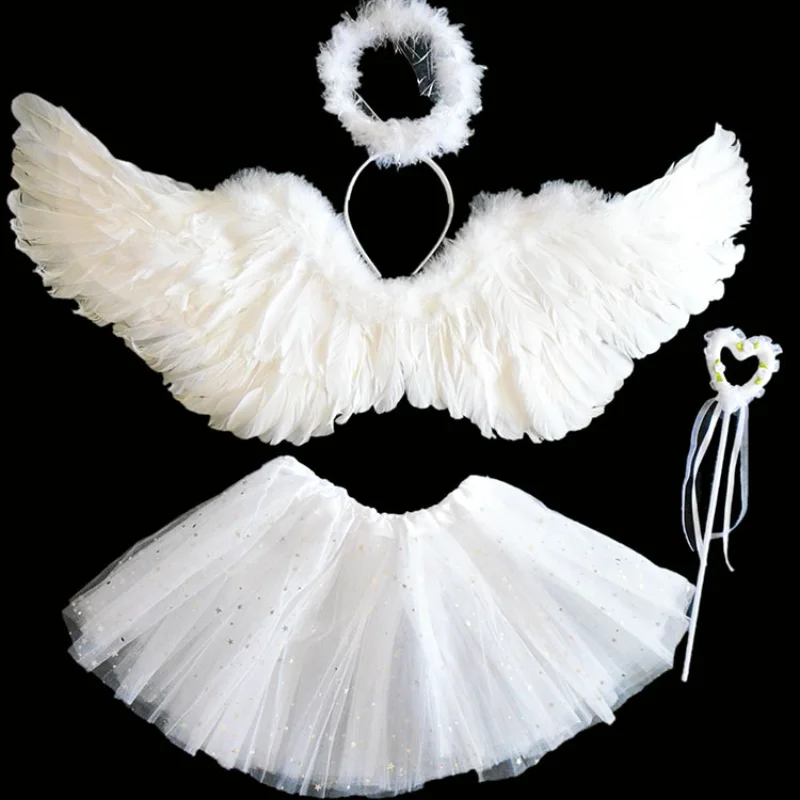 

Fashion White Feather Angel Wings for Dance Party Cosplay Costume Stage Show Masquerade Carnival Holiday Fancy Dress