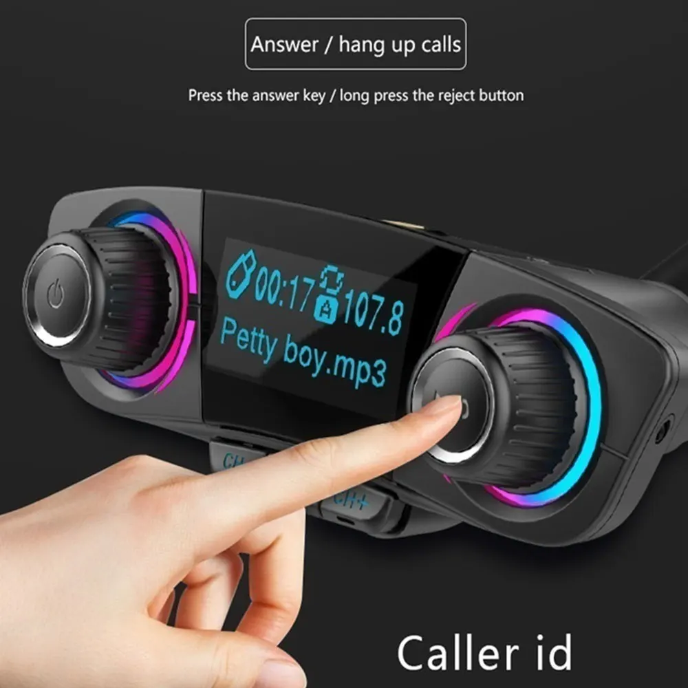 Автомобильный MP3-плеер с ручкой, Bluetooth, гарнитура, автомобильный Aux, музыкальный, TF карта, usb, зарядка, умный, сбой питания, память, автомобильный fm-передатчик