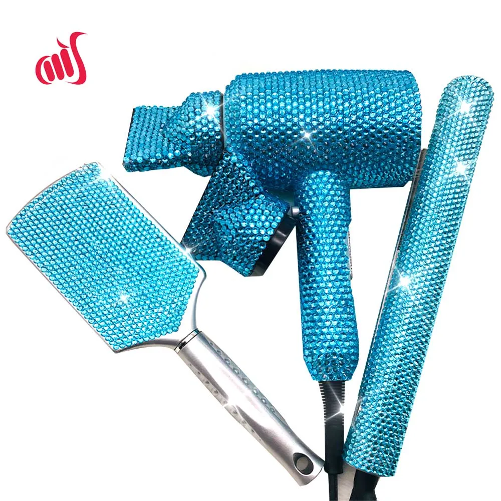 Crystal Hair Flat iron Bling Dryer Rhinestone Wig Brush Hot tools Boutique | Красота и здоровье
