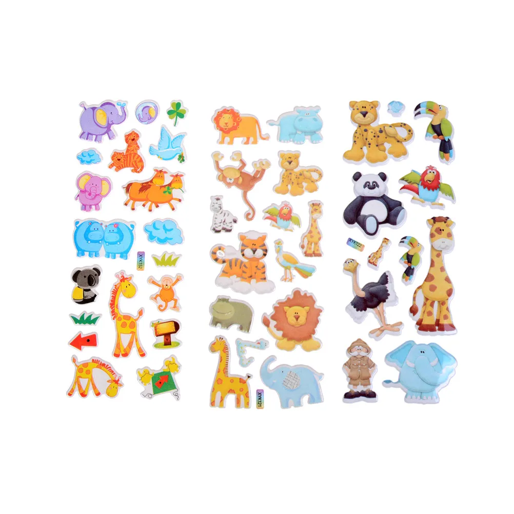 

1pcs Hot Cartoon Animals Zoo 3D Stickers Children Girls Boys PVC Stickers Kids Toys 7.2*17cm