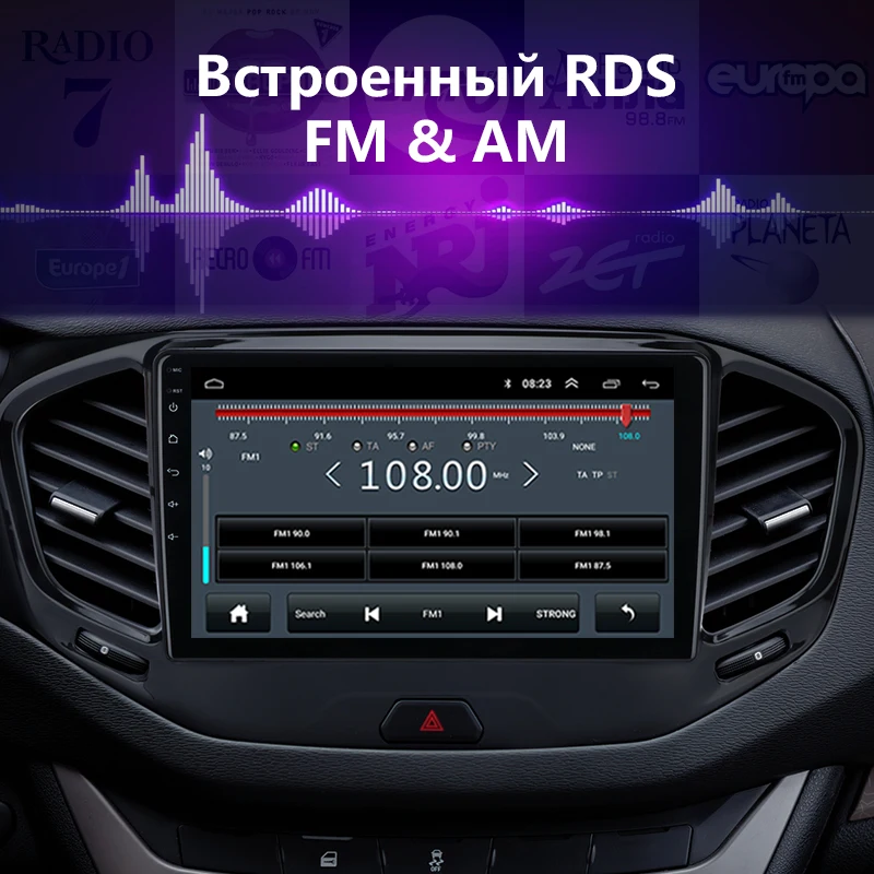 Автомагнитола 2 Din 9 дюймов Android 10 для LADA BA3 Granta Cross 2018 2019 GPS-навигация экран Carplay