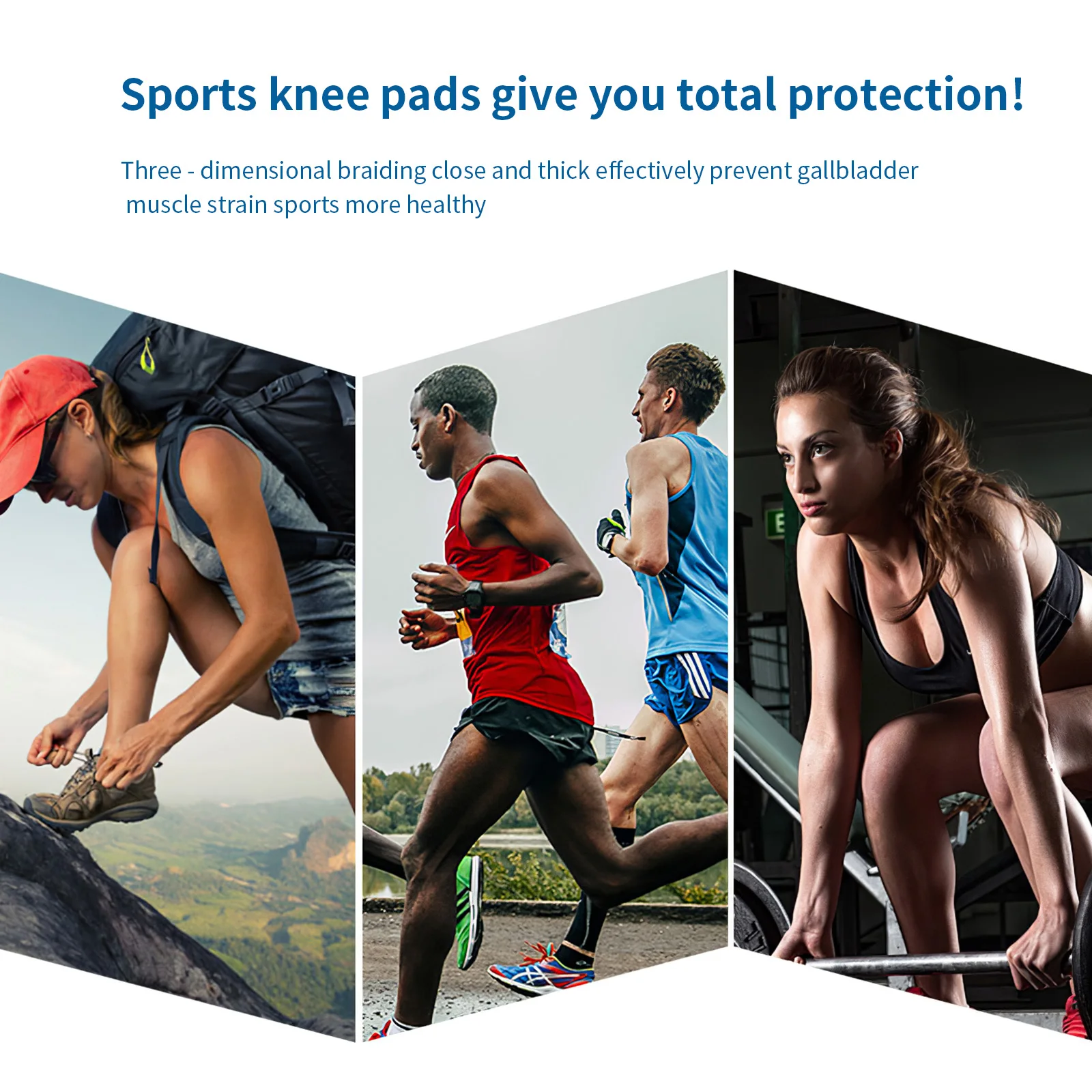 

Sport Knee Brace Support Non-Slip Strip Comfortable Knee Pads Strap 3D Weaving Fitness Running Knee Protector Sports Safety