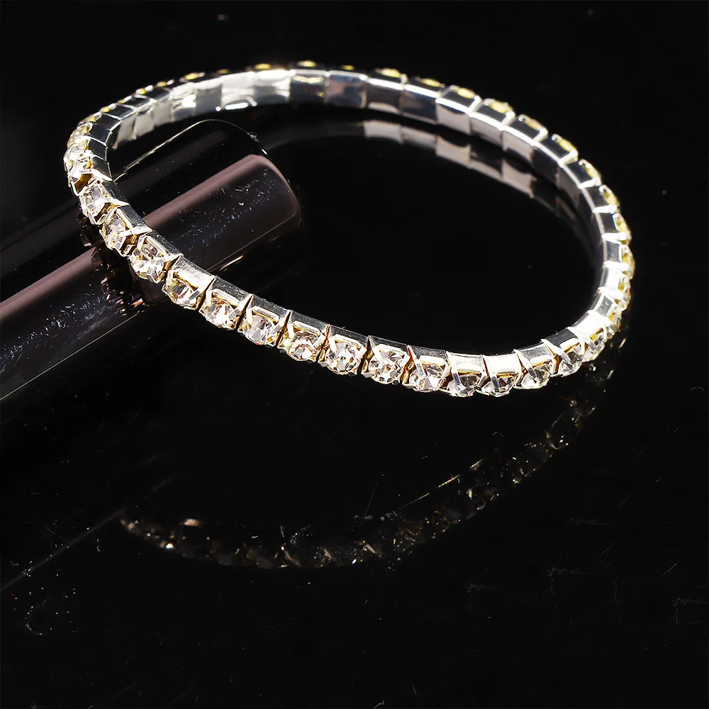 1 шт. элегантные модные эластичные браслеты с украшением в виде кристаллов