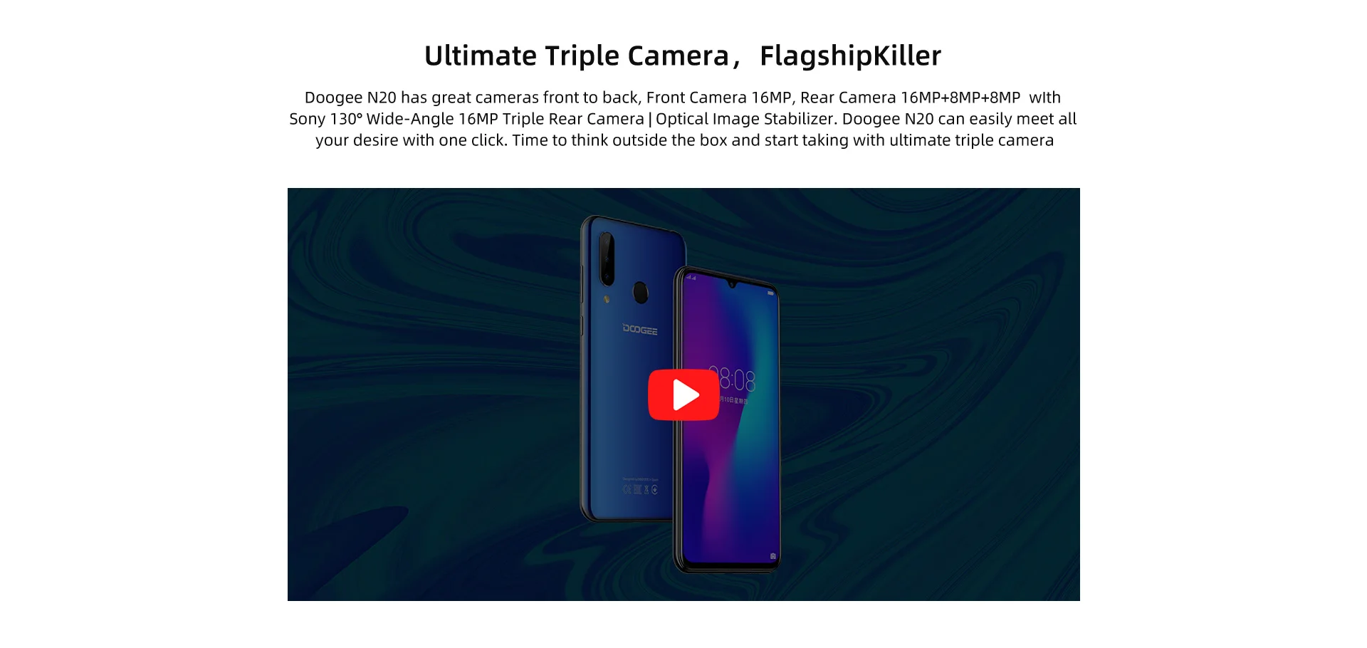Doogee N20 4G смартфон 6," экран капли мобильный телефон 4 Гб+ 64 Гб Восьмиядерный 16 МП Тройная задняя камера 4350 мАч 10 Вт Быстрая зарядка