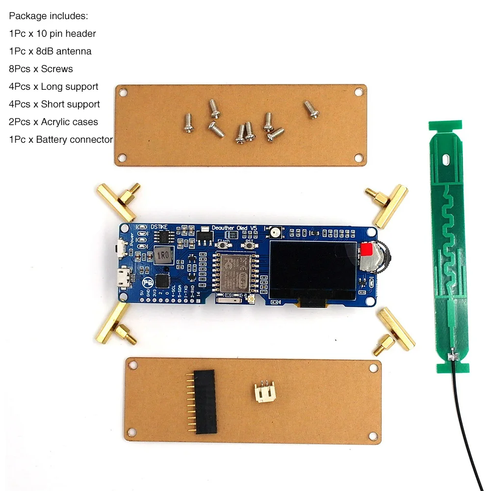 Replacement Parts 18650 Battery Polarity Protection Module Office WiFi Deauther OLED V5 Home ESP8266 Mini Development Board Set |