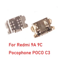 10 100pcs micro usb dock jack charging connector for xiaomi redmi 9a 9c pocophone poco c3 charger port socket plug