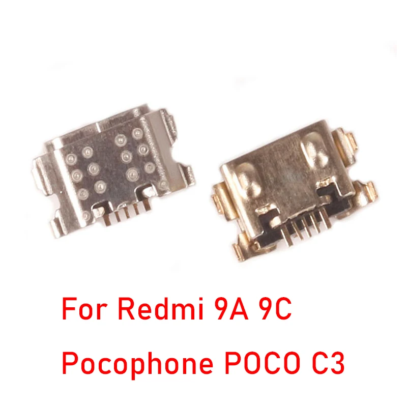 10-100 шт. Micro USB док-станция разъем для зарядки Xiaomi Redmi 9A 9C Pocophone POCO C3 зарядного