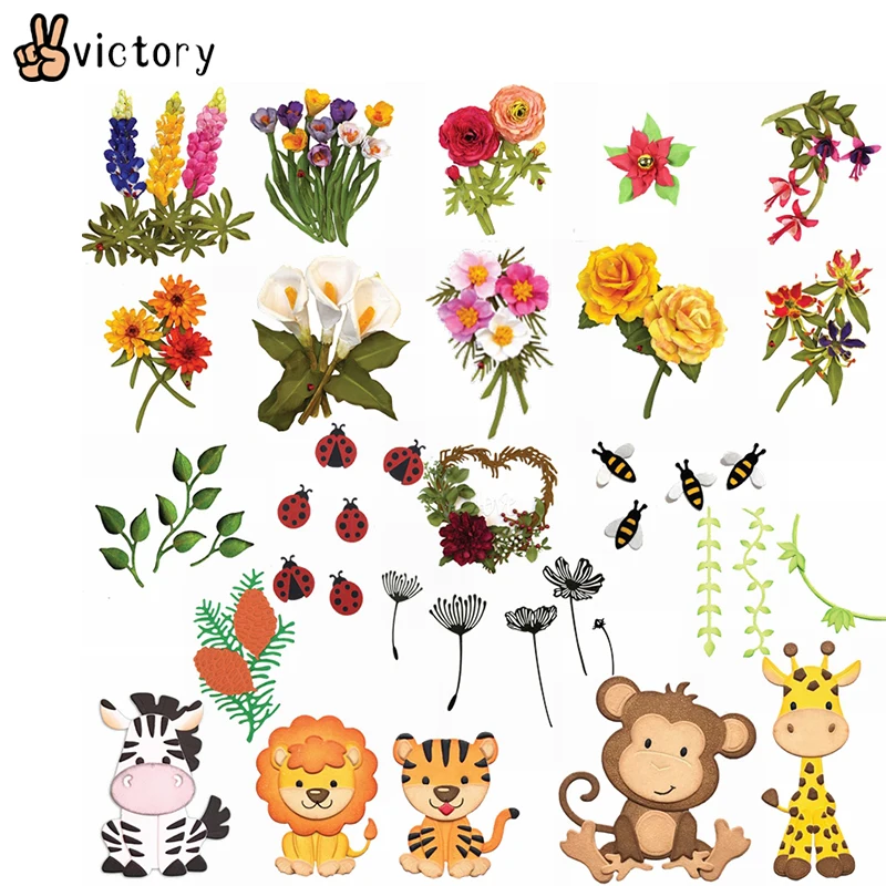 

Plants Flowers Animals Metal Cutting Dies for Card Making Die Cuts for Diy Scrapbooking Ablum/photo Cards Stencil 2021 New