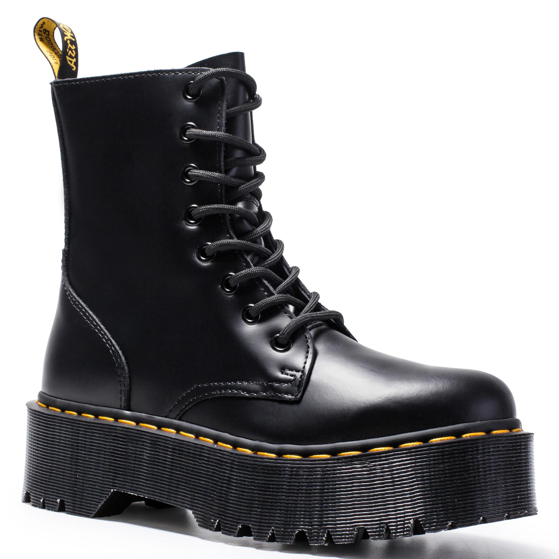 Size34-41 женские мотоциклетные ботинки на массивном каблуке; сезон осень; коллекция года; модные армейские ботинки с круглым носком на шнуровке; женская обувь