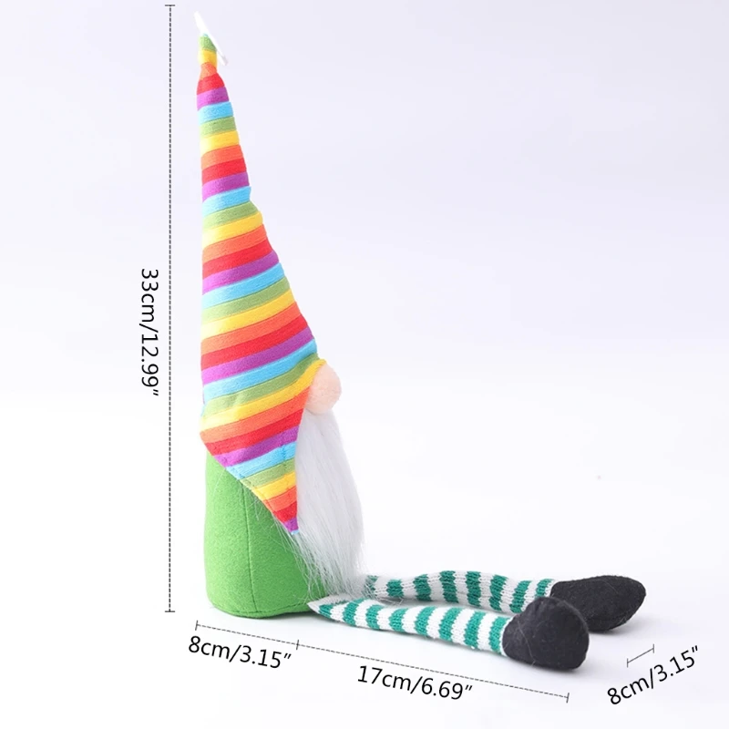 

Patricks Day Tomte Plush Doll Irish Leprechaun Scandinavian Gnome Nisse Clover 95AA