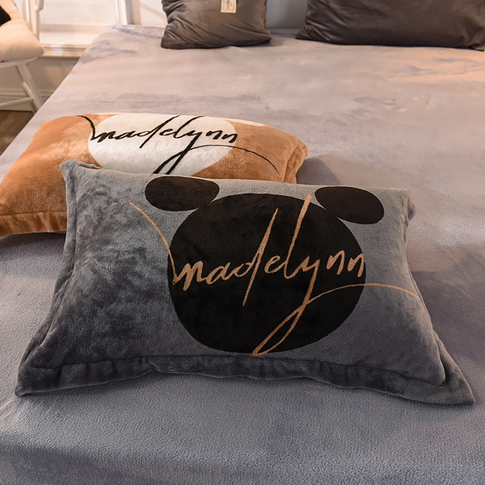 

Warm Flannel Bedding Set AB Double Side Cartoons 1Duvet Cover 2 Pillowcases,1Flat Sheet as Throw Blanket for sofa Sleeping