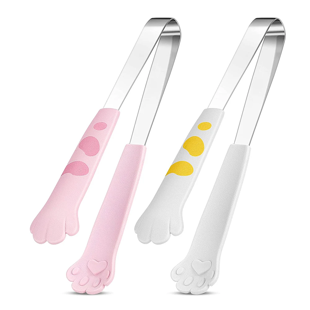 

Stainless Steel Tongs Cute Food Salad Clips Kitchen Tongs Cat Paw Shape Tongs Cooking Tongs For Bbq Cooking Grilling Candy Bread