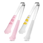 Щипцы из нержавеющей стали, милые зажимы для салата, еды, кухонные щипцы в форме кошачьей лапы, щипцы для приготовления пищи, барбекю, гриля, конфет, хлеба