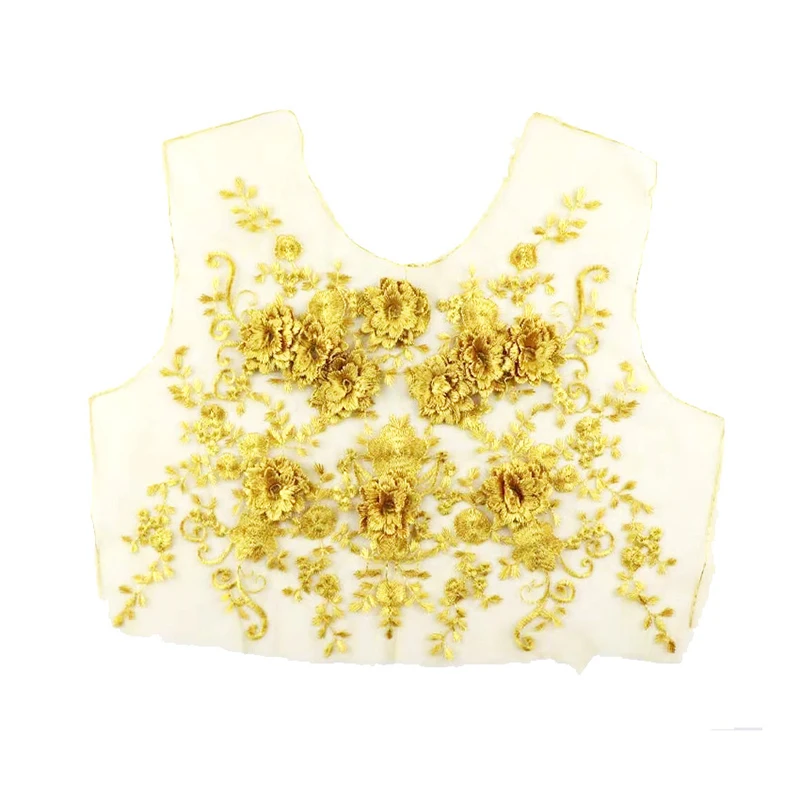 

Mesh Collar Children's Clothing Embroidered Applique Lace Neckline Collar DIY applications for Clothes Wedding Three-dimensional