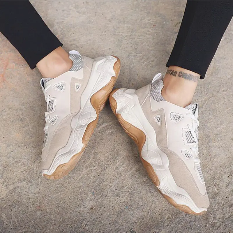 Новые осенние мужские дышащие кроссовки для бега спортивная обувь из сетчатого