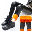 Детские леггинсы из искусственной кожи для девочек, теплые вельветовые брюки-карандаш золотого цвета с боковой полосой, От 2 до 12 лет одежда для детей, спортивные брюки