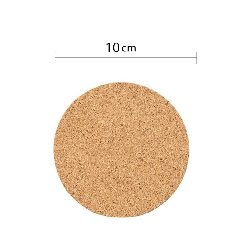 

4Pcs Natural Cork Round Cup Mat Drink Coasters Heat Insulation Bohemia Patterned Pot Holder Mats for Coffee Table Tabletop