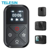 telesin for gopro 10 9 8 max 80m bluetooth remote control with shortcut key wrist strap led screen for hero 8 9 10 gopro max