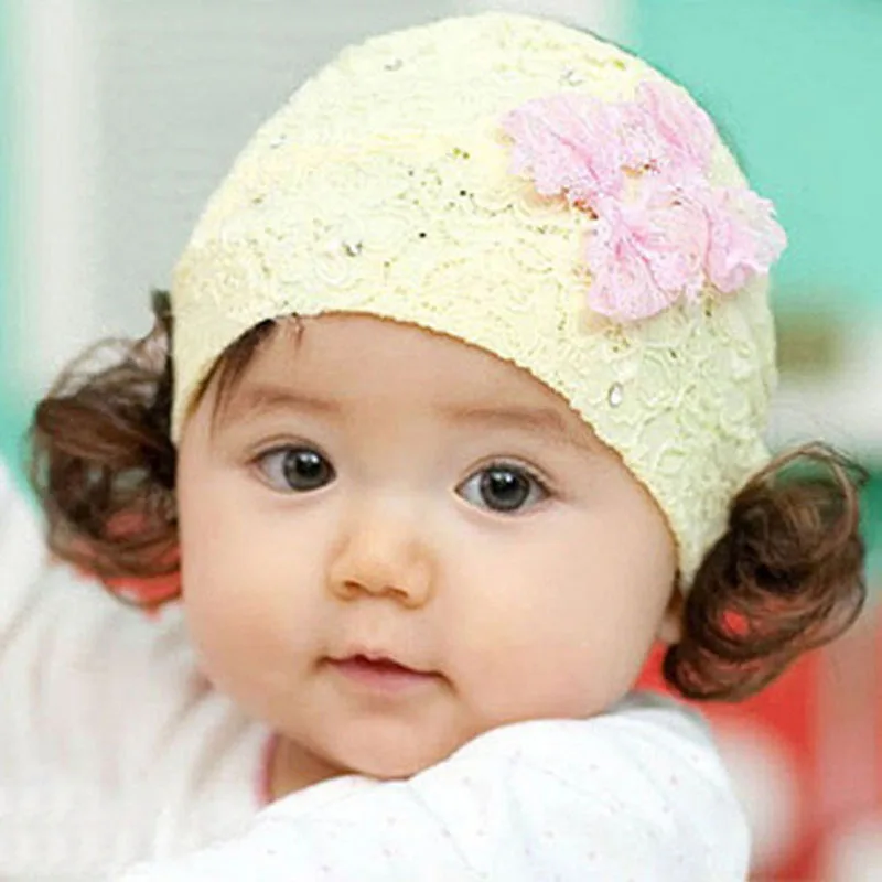 Модные кружевные парики для девочек повязка волос с бантом на голову вечерние