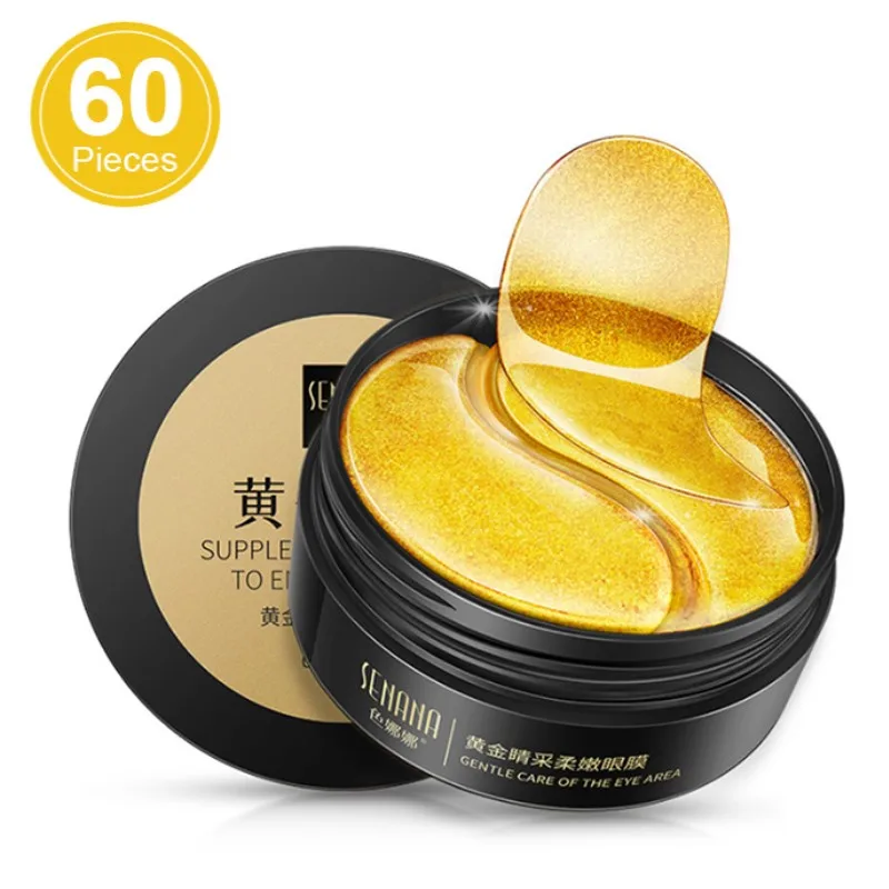 Gold Кристальные коллагеновые маски для глаз 60 шт. уход за голубыми глазами патчи коллагеновая маска под глаза эффект для удаления темных кругов под глазами патчи под глаза - Цвет: Gold