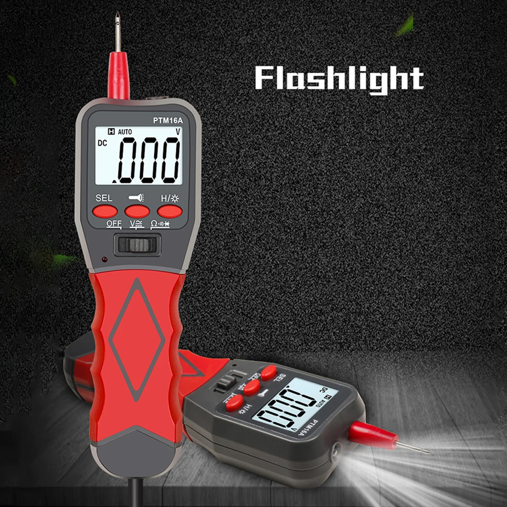 

Handheld Pen Type AC DC With Backlight Voltage LCD Display Digital Multimeter 2000 Counts Portable Auto Range Multifunctional