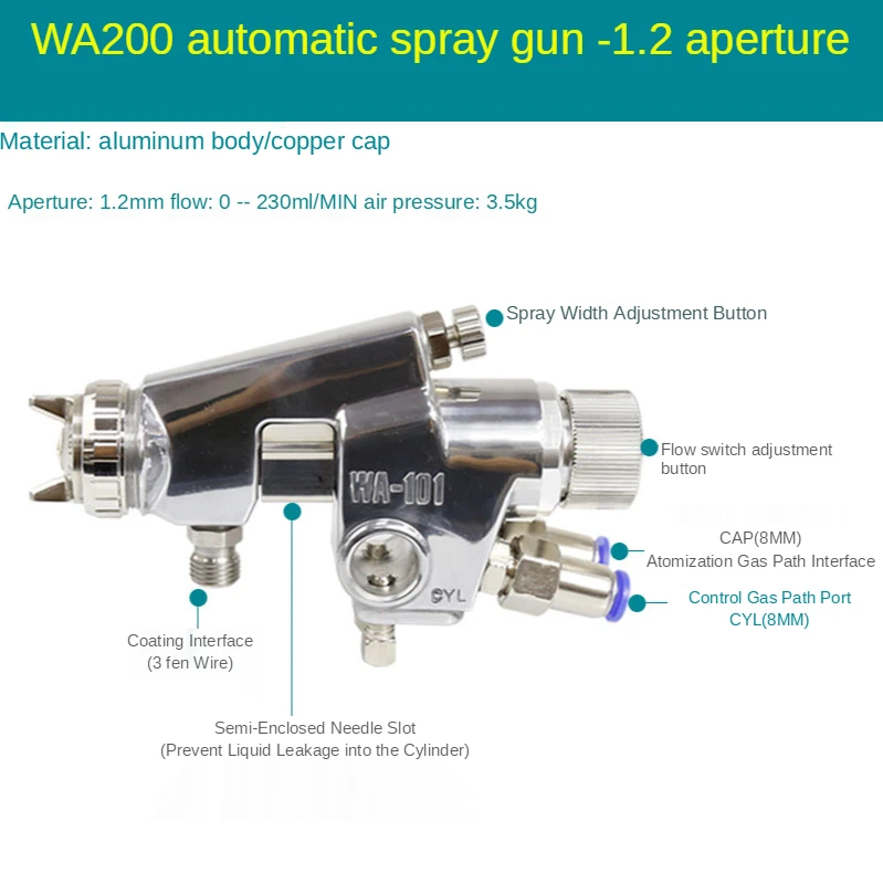 

Автоматический пистолет WA- 200, сопло 1,2/1,5/2,0/2,5/3,0/4,0 мм