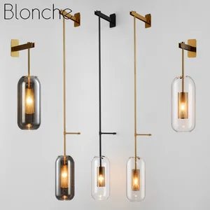 Стеклянные настенная лампа настенные лампы в стиле пост-модерн, золотистые бра для ванной, спальни, зеркала, светильники в скандинавском стиле, украшение для дома, E14