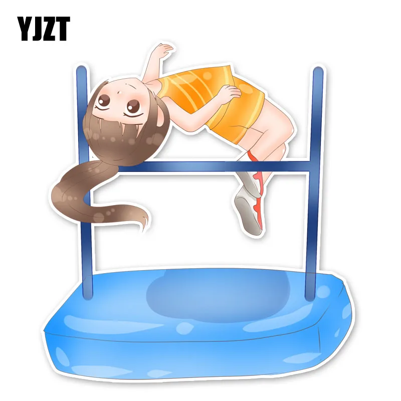 

YJZT 14.4*13.2CM Interesting High Jump Sports Fitness Car Stickers Accessories C30-0048